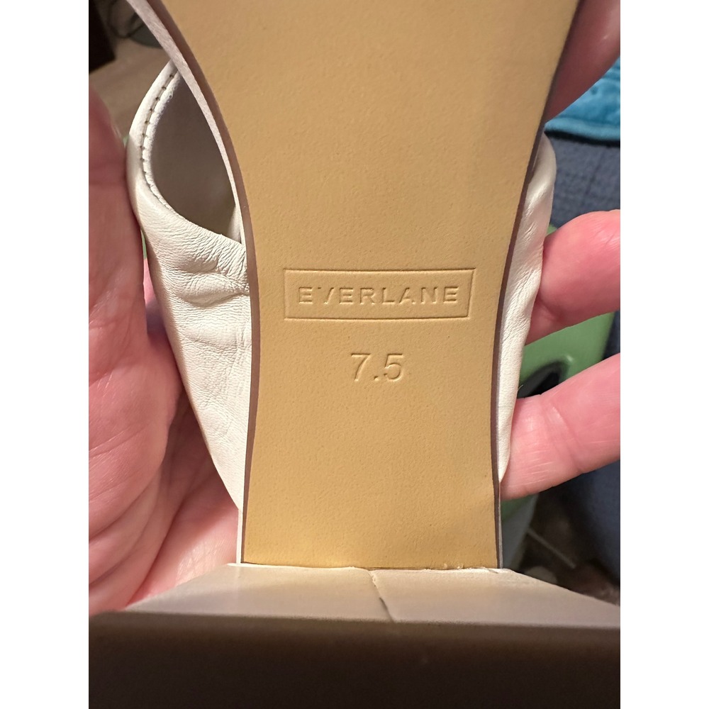 Everlane The Twisted Heeled Sandal Bone Leather Block Heel Mule Square Toe 7.5‎ - Picture 7 of 11